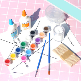 硼砂收纳罐子颜料搅拌棒白胶 Diy手工自制鼻涕虫材料包套装