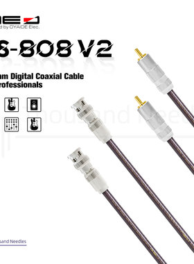 Oyaide欧亚德Neo同轴数字信号线AS808 S/PDIF RCA75欧姆BNC102ssc