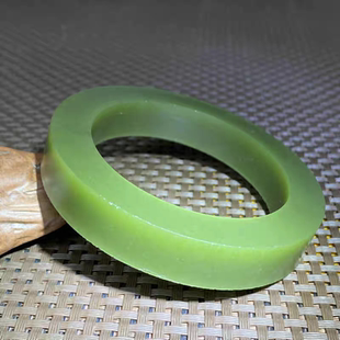 天然青黄口玉手镯半成品和田黄玉毛圈宽版玉镯山料玉石G55超值