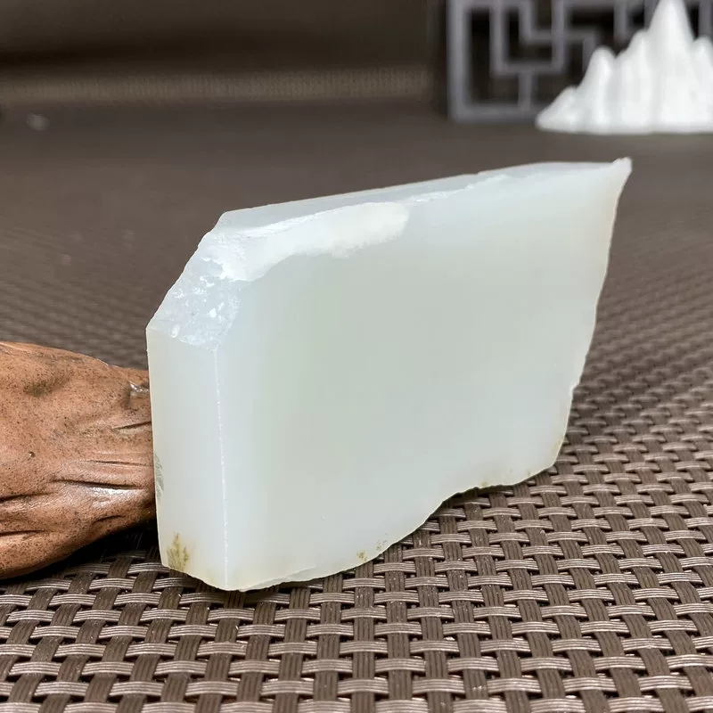 白玉无事牌和田玉山料原石老坑玉石牌子原料吊坠挂件细润促销F87