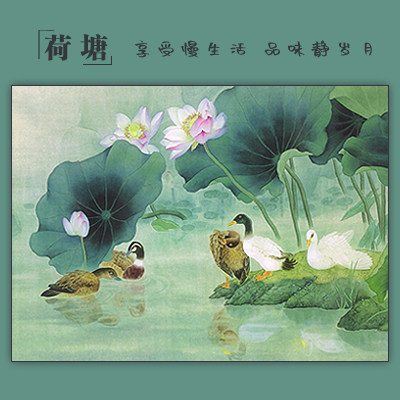 荷塘清河仙鹤纸质拼图35/ 60片 150片300/ 500片老人休闲解闷玩具