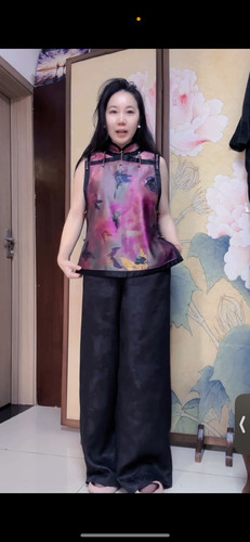 香云纱成衣定制一字襟马甲70姆单面烤皮预售定制不支持7天无理由