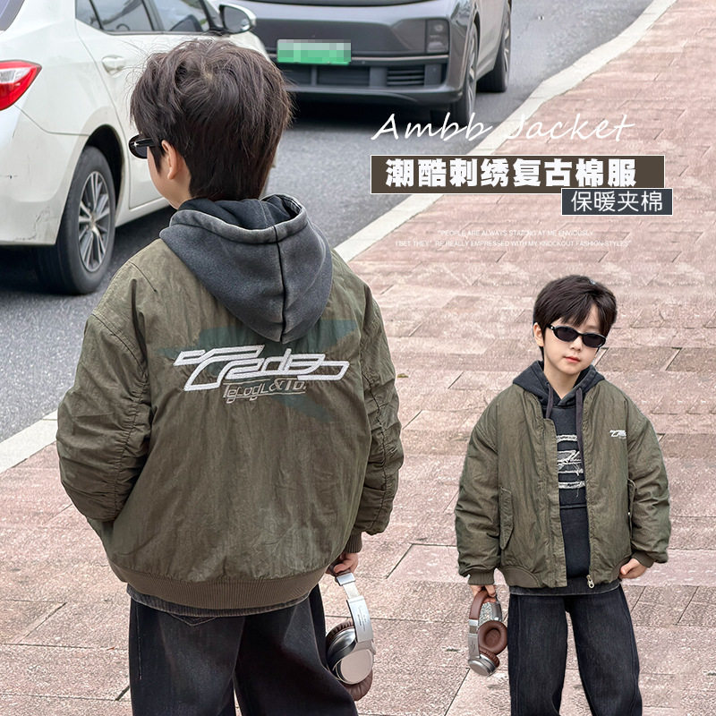 加厚复古夹棉外套保暖港风棉服