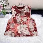 国风重磅醋酸重工刺绣高级感百搭马甲马夹 新中式 富贵瓶安