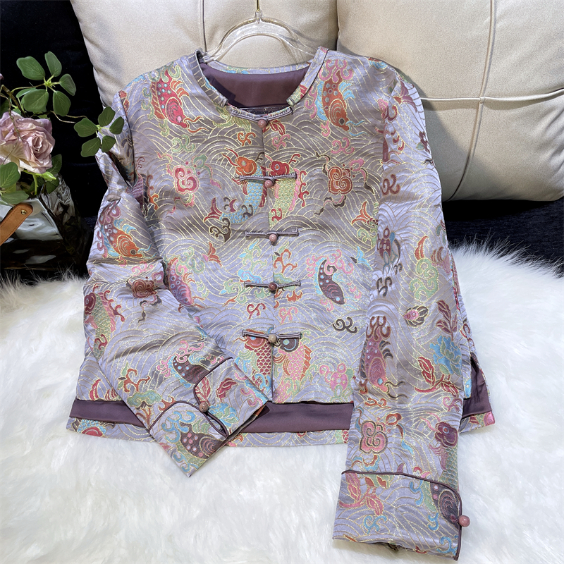 黄裳子真丝妆花云锦中式外套上衣