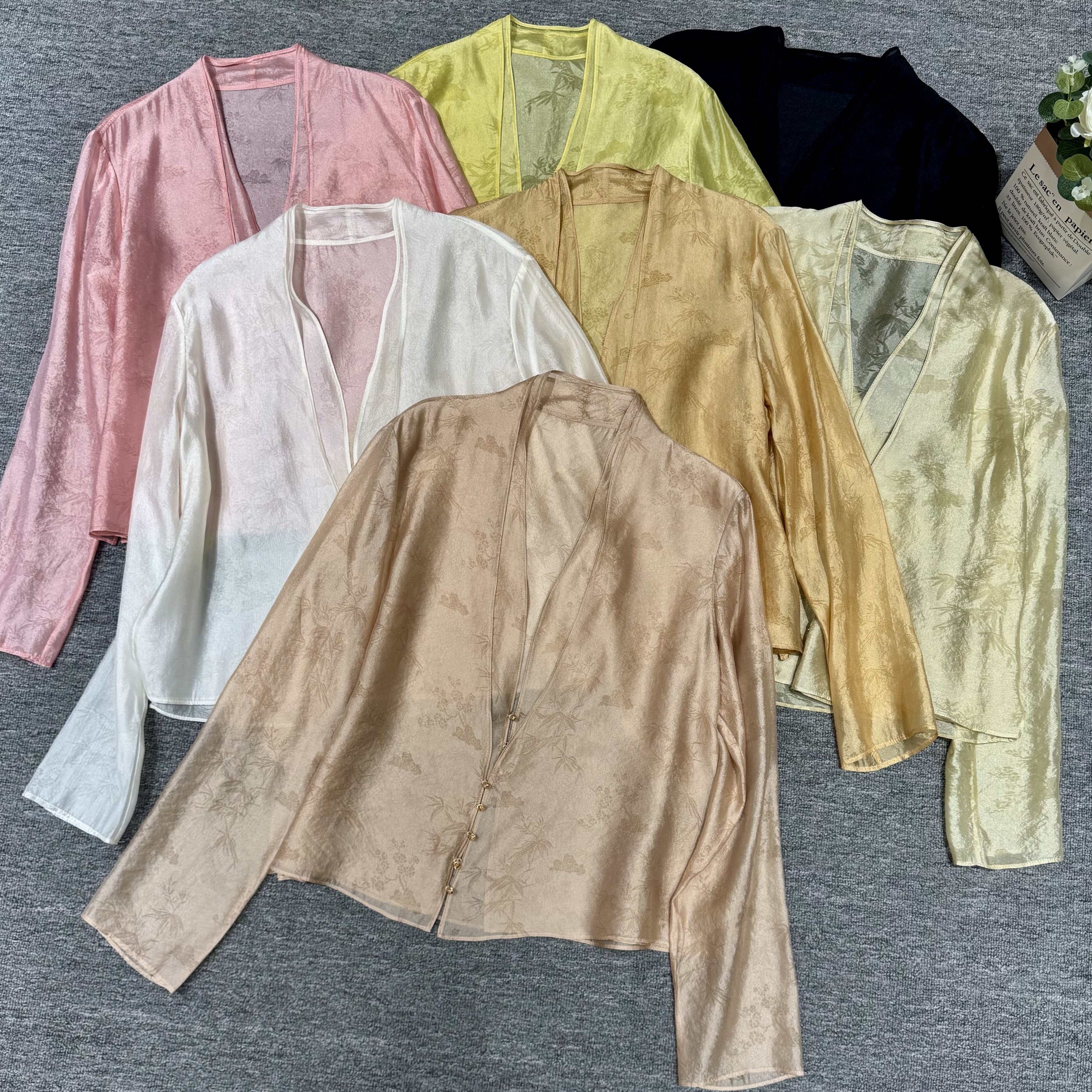 【花影叠衫】新中式国风提花高级感汉服假两件纯色气质衬衫上衣