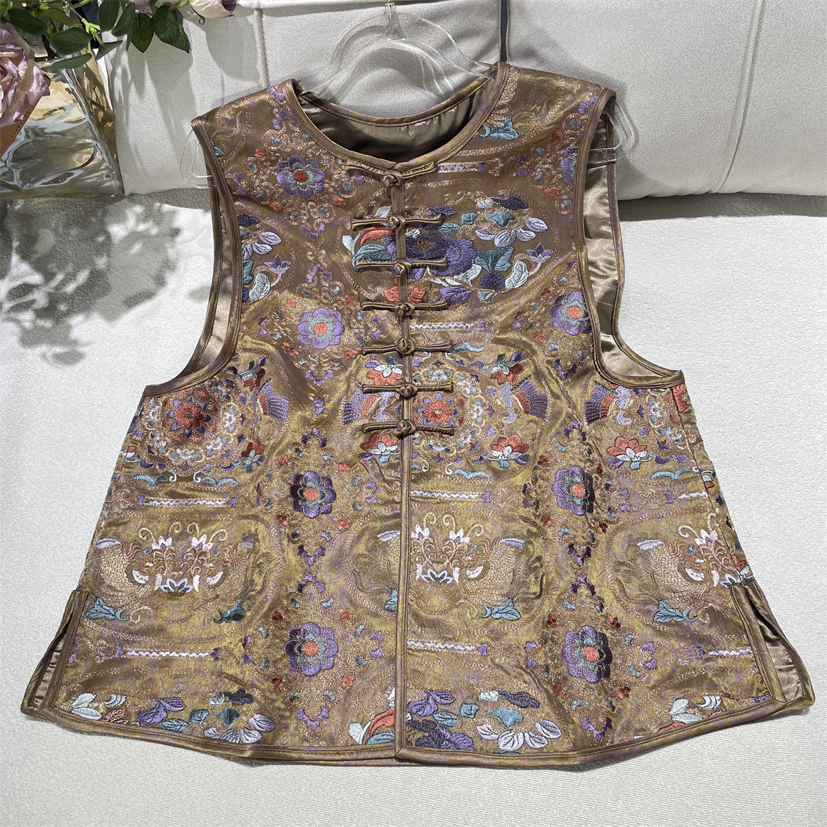 JIANGJUN醋酸重工刺绣马甲外套