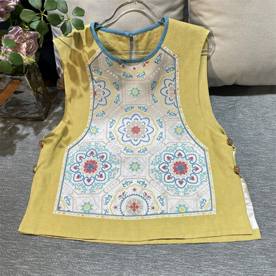黄裳子重工宝相花刺绣中式马甲