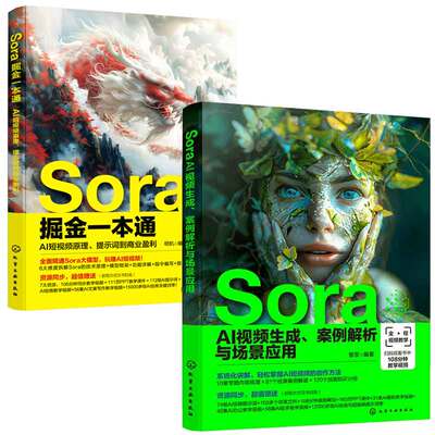 Sora掘金一本通：AI短视频原理、提示词到商业盈利+Sora AI视频生成、案例解析与场景应用 2本化学工业出版社