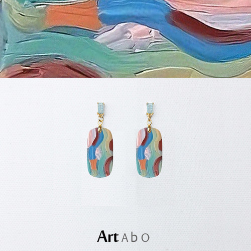 悦】ArtAbO原画艺术抽象油画耳环