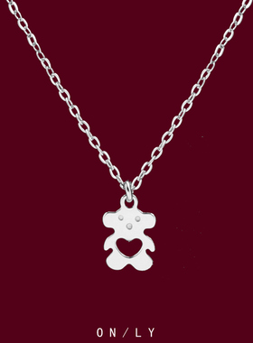 爱心小熊项链女轻奢小众设计感高级锁骨链2026新款潮简约气质颈饰