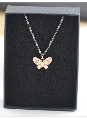 精灵玫瑰金色爆款蝴蝶项链女小众设计清冷感锁骨链精致高级感配饰