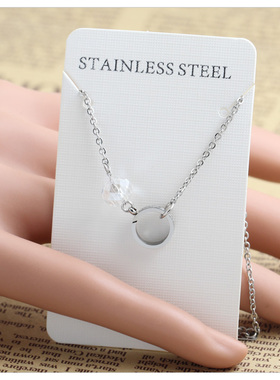 钛钢水晶环项链女款轻奢小众高级感款颈链配饰简约日常百搭锁骨链