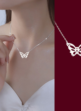 大蝴蝶项链高级设计感锁骨链2026年新款女生轻奢小众颈链ins礼物