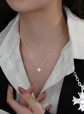 「立体正小十字架」ins百搭个性钛钢项链冷淡风锁骨链高级感颈链