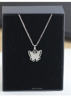 韩系蝴蝶项链女轻奢小众锁骨链高级感颈链精致简约百搭淑女吊坠潮