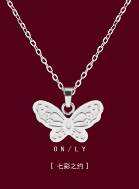 钛钢银色蝴蝶项链女轻奢小众锁骨链2026新款高级感颈链百搭毛衣链