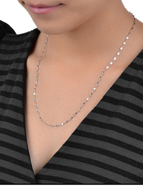 洗澡不用摘百搭素链项链女闪链子长短款无吊坠裸链钛钢锁骨链配饰