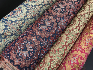 中国古典非遗传承交织宋锦布料鸳鸯团花旗袍汉服私人订制装裱面料