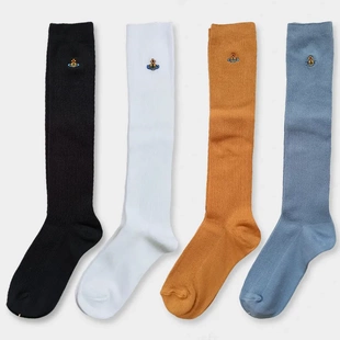 日系土星小腿袜子穿搭学院风配靴子显瘦过膝堆堆长筒及膝袜春秋