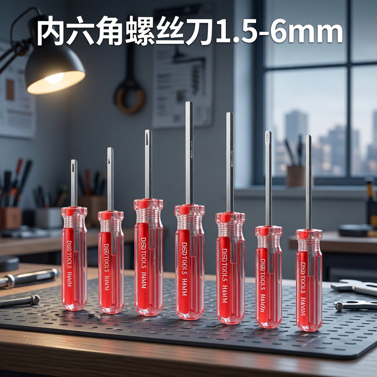 带手柄大小号内六角扳手1.5 2 2.5 3 4 5 6m彩条起子内六角螺丝刀