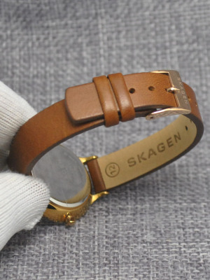 SKAGEN真皮手表表带12mm软