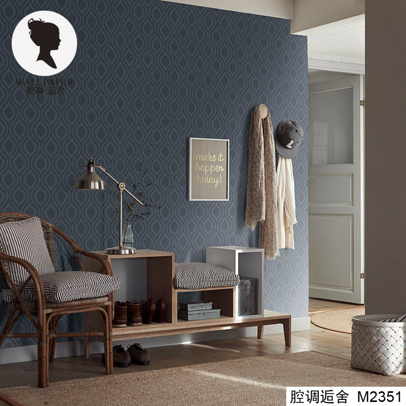 腔调壁画轻奢几何体立体视觉客厅卧室欧美怀旧欧式墙布背景M2351