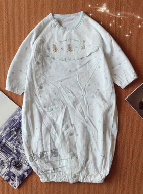 特价外贸原单纯棉新生婴儿宝宝两用哈衣睡袍爬服连身衣0-6月2326C