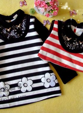 五折瑕疵国内专柜童装女童儿童长袖保暖T恤绒衫打底衫4-10岁2340K