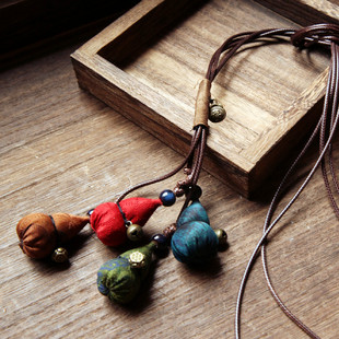 香云纱多葫芦挂件非遗特色手工艺品 桑蚕丝蜡绳真丝项链车挂饰品