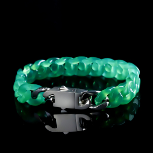 玛瑙玉髓时尚 手链带证假必赔 古巴链精工精选上等玛瑙潮流嘻哈个性