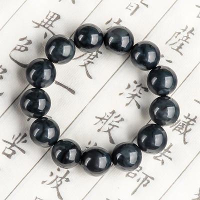 天然A货翡翠墨玉手链16mm
