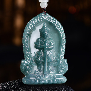 天然A缅甸翡翠蓝水鬼王涛威素湾夜叉神鬼王东南亚龙婆易泰国吊坠