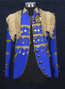 男歌手流苏大气演出服 夜店酒吧男DS舞台表演服装 摇滚个性男西装