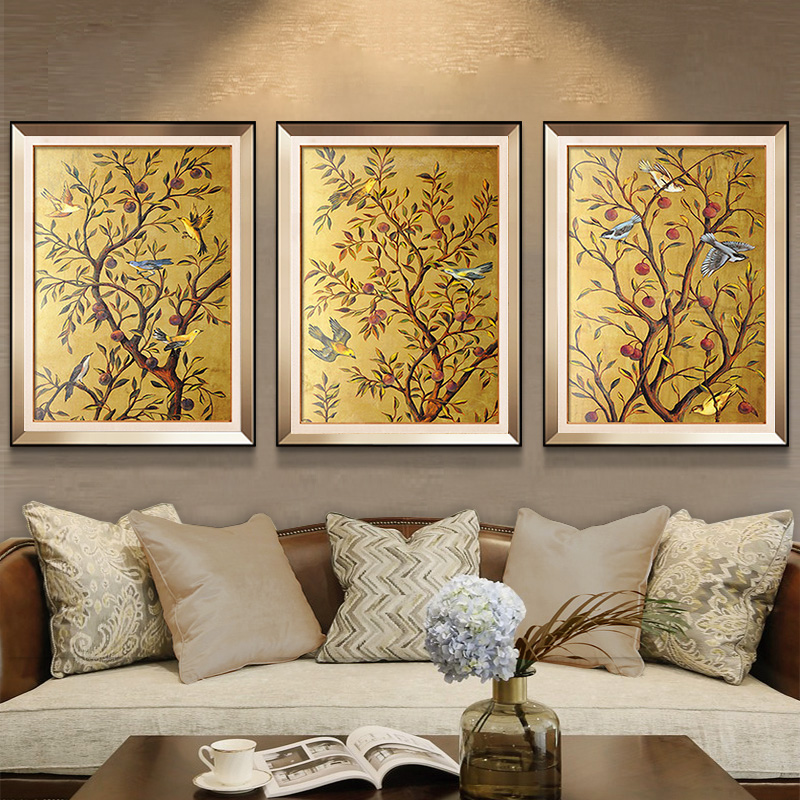 尚尚木莲 现代美式客厅装饰画 欧式沙发背景墙挂画餐厅壁画幸福树