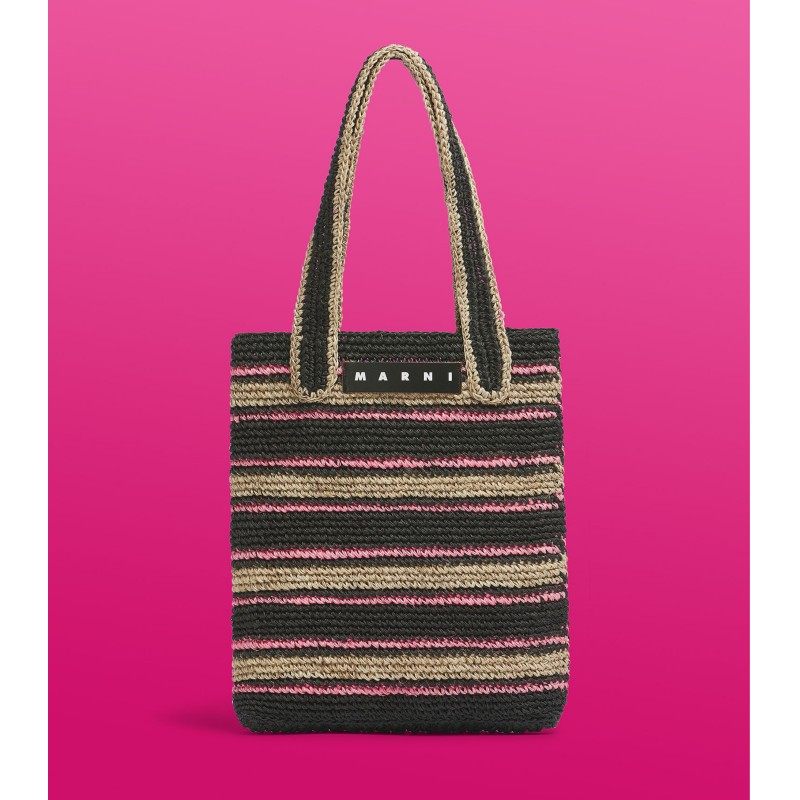 Marni Market 直邮代购 草编镂空条纹菜篮子购物袋女包 25春夏