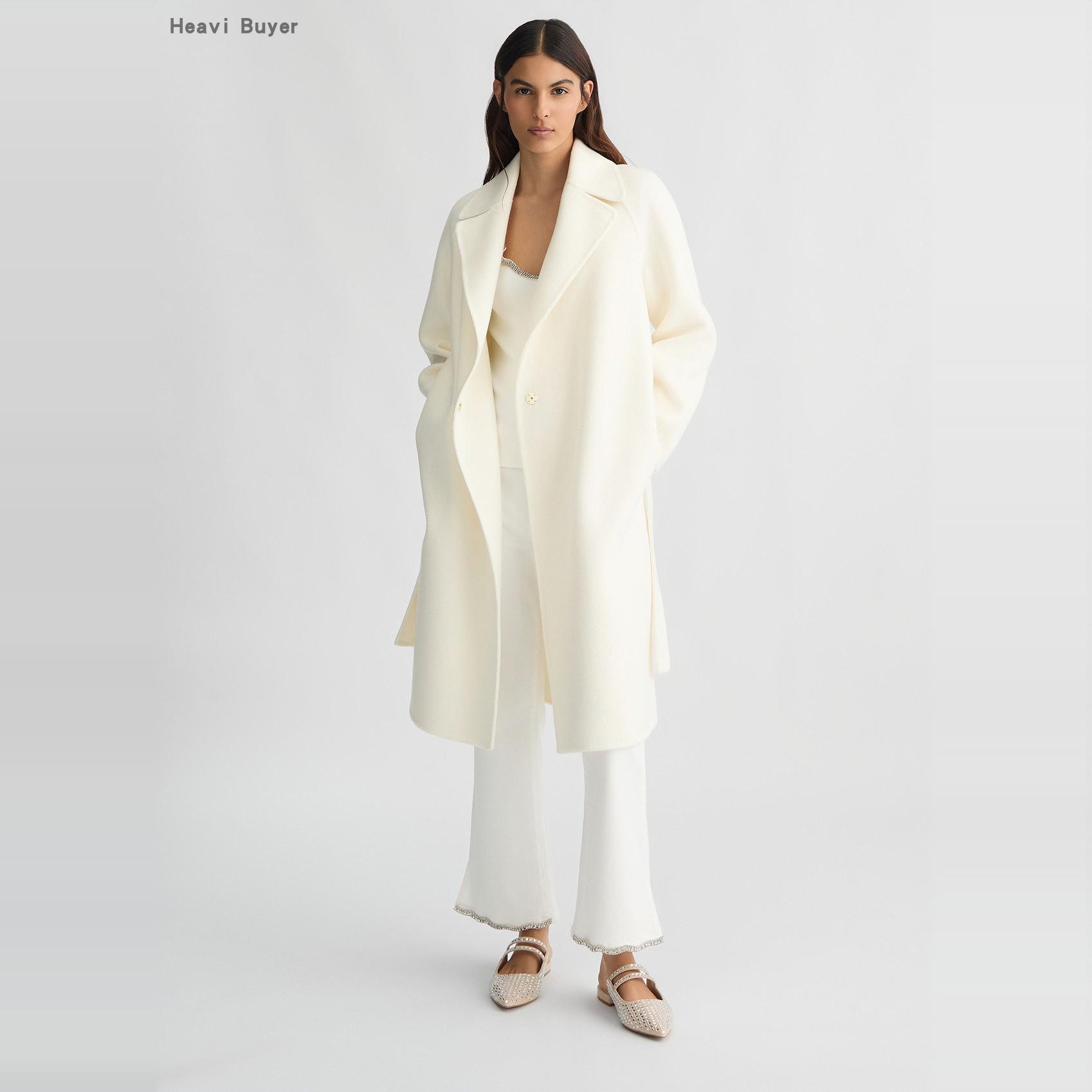 LiuJo羊毛混纺系腰带中长女大衣