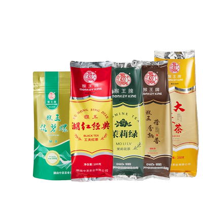 猴王牌茉莉花茶栀香绿茶桂花红茶乌龙茶袋装茶叶三香组合中茶茶叶