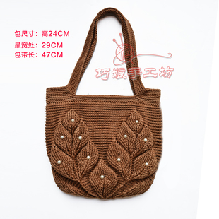 日系风格复古手工原创手提包 双叶大款休闲女手拿包成品