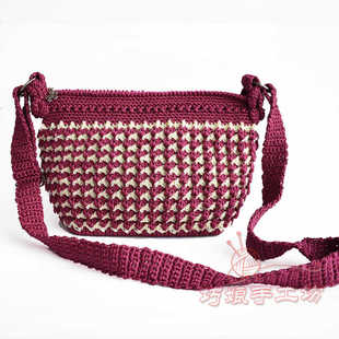 纯手工艺包 多功能蜂窝包 单肩斜背式钩编辑包 时尚新款女包