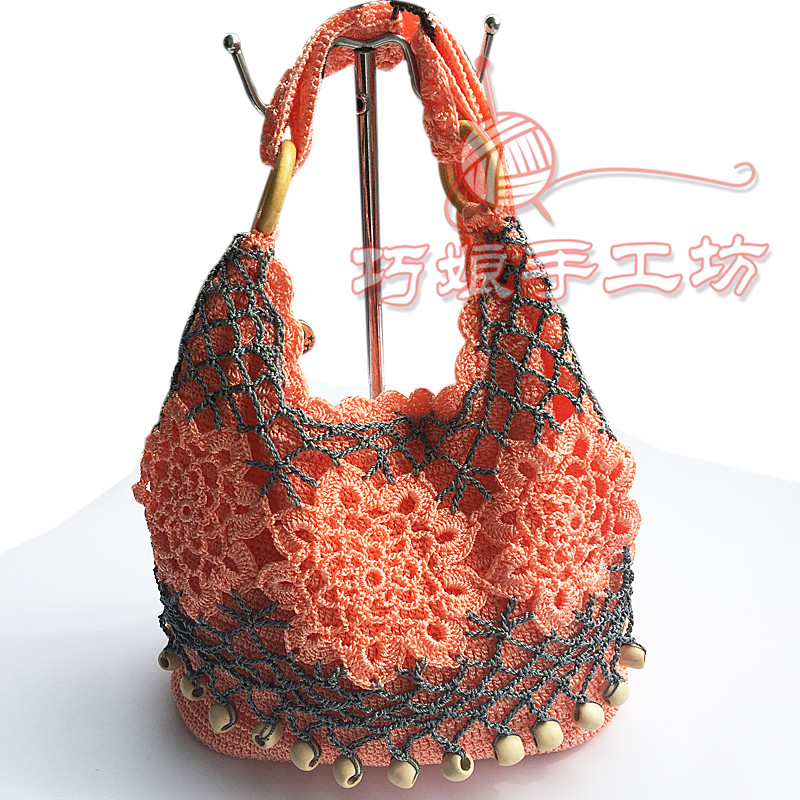 diy手工钩包成品/镂空太阳花/向日葵花包 女斜挎包 单肩女包