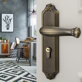 雅高欧式 黄古铜室内木门卧室房间静音重弹簧把手执手锁 青古铜门