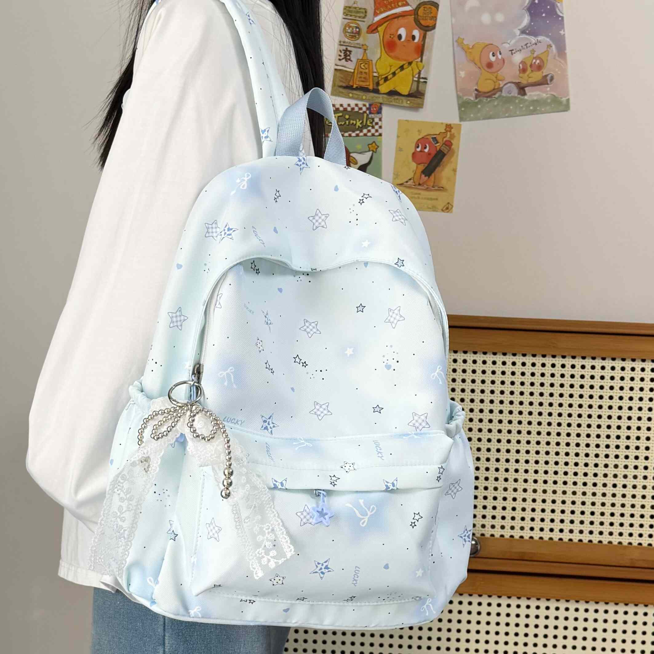 2026新款书包女初中生高颜值ins可爱双肩包女旅游轻便大容量背包