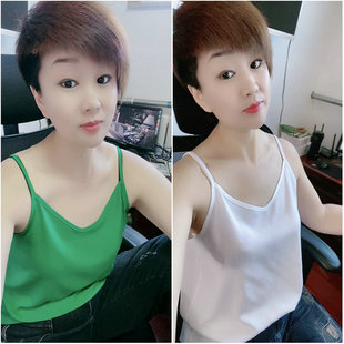 大码 遮肚打底背心人造棉睡衣家居服上衣 纯色棉绸小吊带女夏季 薄款