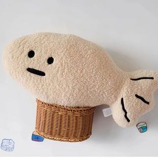 ins风呆萌小鱼儿毛绒玩具公仔咸鱼玩偶鱼抱枕布娃娃装饰摆件道具