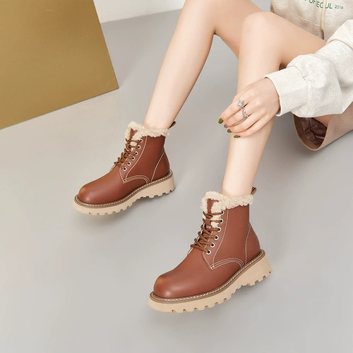 Martens, зимние черные модные утепленные короткие сапоги, официальный продукт, 2024 года