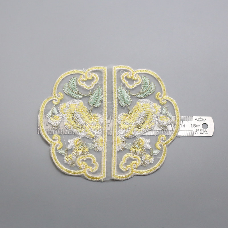 修补程式民族风图案绣片大小号圆形布贴新中式绣花国风衣服牛仔裤