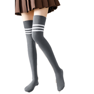 过膝长筒袜女秋冬季护膝高筒防滑jk大腿大码学生学院风长过漆袜靴