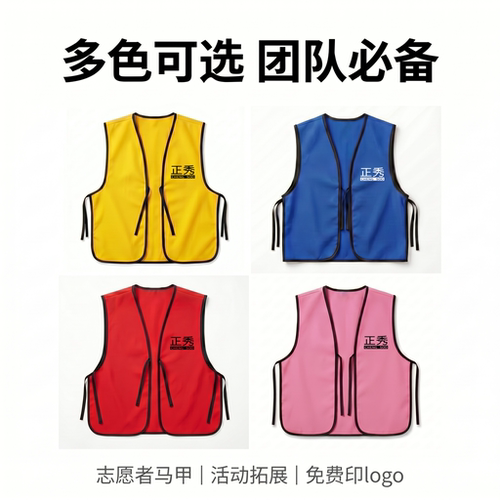 正秀系带户外义工马甲定制logo