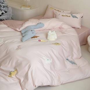 通州区雅佰庭纺织品厂秋冬少女心100s全棉加厚磨毛四件套床单被套
